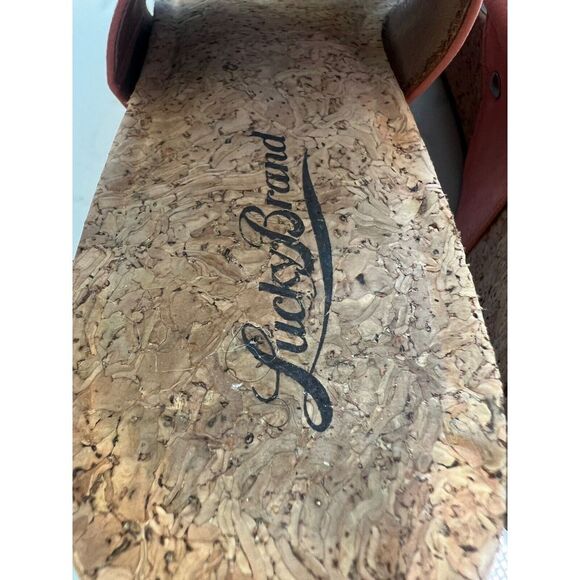 Lucky Brand |‎ Coral Cross Wedge Cork Sandals | Women's Size 9.5 - Picture 9 of 10